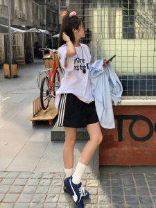 Quần Short Cotton Rộng Rãi Màu Đen Cạp Cao Phong Cách Hàn Quốc Mùa Hè Mới Cho Nữ Quần Short Thể Thao Thường Ngày