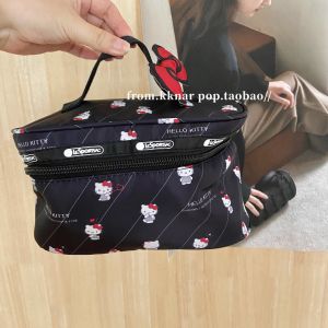 Kitty Cat Portable Large Capacity Travel Cosmetic Bag with Butterfly Knot Student Wash Bag Storage Organizer New Model