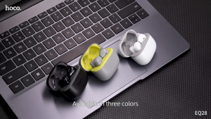 HOCO EQ28 หูฟังบลูทูธไร้สาย TWS BT5.4 Semi-in-ear ไมค์ชัด แบตอึด 7 ชม. เสียงดี Hi-Fi สเตอริโอ