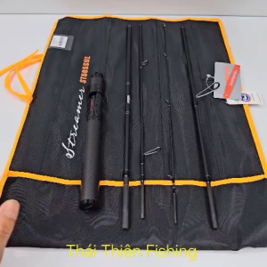 Cần Câu Lure Xếp Gọn Megabarra Streamer 1m8 5 Khúc Thu Gọn 44cm Khoen Fuji K-Frame Carbon Siêu Nhẹ
