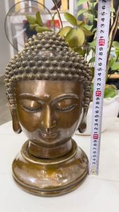 Đầu Phật Bằng Đồng Hun Giả Cổ Cao 32cm Nặng 6kg – Phật Thủ Bằng Đồng