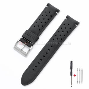 Breathable Porous Matte Leather Watch Band Quick Release 18mm 20mm 22mm Vintage Racing Leather Watch Straps for Seiko Wristband