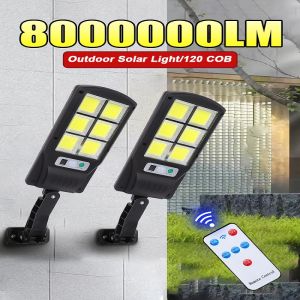 8000000LM 120LED Solar Outdoor Lights with Motion Sensor Wall Light Sunlight Energy Street Lamp Waterproof External Solar Lamp