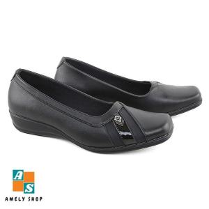 Catenzo US 055 - Sepatu Formal Pantofel Hitam Wanita Bahan Kulit
