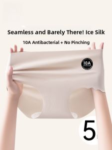 MiiOW | Luxurious Ice Silk Womens Underwear Yoga Fitness Special No Butt Pinching Seamless Triangle Pants Mid Waist Nylon Fabric