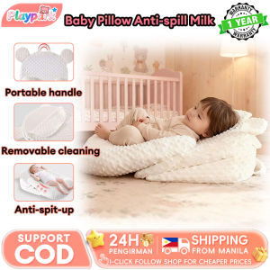 Baby Pillow Anti-spill Milk Adjustable Angle Soft Breathable Cotton Head Support Prevent Flat Head for Newborns