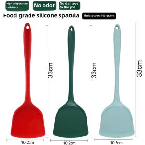 Food Grade Silicone Long Handle Cooking Spoon Non-Stick Pot Spatula Heat Resistant Wok Spoon Large Pot Spatula Kitchen Utensils