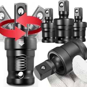 Feelife 1/2 Inch Drive Impact Universal Joint Socket Adapter Extension Bar 360 Degree Swivel Wobble Socket for Air Ratchet Wrench Tools