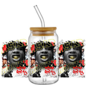 Funko | Popular Rapper Superstar TUPAC 2Pac 16oz UV DTF 3D Transfer Wraps Sticker Decals For Glass Can Cup Fashion Craft DIY Creative