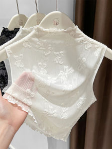 Sleeveless Lace Turtleneck Mock Neck Blouse Thin Vest