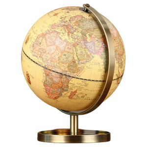 Retro Large Size Earth Globe Decorative Ornaments for Home Office Childrens Study Room Ancient Bronze Color 3D Display