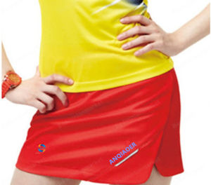 Red Womens Badminton Skirt Full Coverage Half-length Anti-exposure Elastic Waist Sports Fitness Fans Supplies Spring Summer