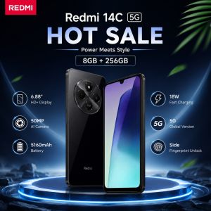 Redmi | 2026 new Redmi 14C Mobile Phone 8GB+256GB 50MP AI Camera 120Hz Display 5160mAh Long Battery Helio G81-Ultra AI Face Unlock