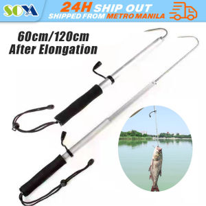 Telescopic Retractable Fish Gaff Stainless Ice Sea Fishing Spear Hook Tackle New Hook and Anchor Fishing Control Boat Casting Telescopic Sea Fishing Gaff Stainless Aluminum Alloy Fishing Hook