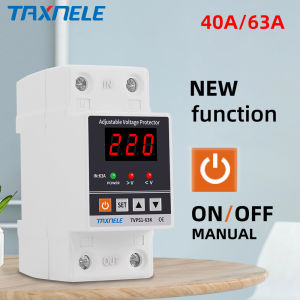 RCBO Lightning Surge voltage protector Adjustable over voltage under voltage protector automatic 63A 40A