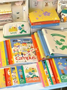 KOKUYO KOKUYO X TYAKASHA ลายมือที่สาม เรียบง่าย น่ารัก สม่ำเสมอ น้ำหนักเบา วัสดุปกหนัง PU B5 ขนาดกลาง เขียนโน้ตแบบอิสระ