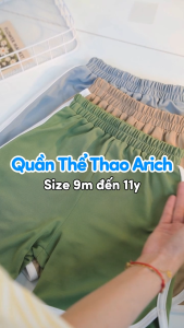 Quần short thể thao vải cá sấu poly cool Arich cho bé từ 9 tháng đến 6 tuổi