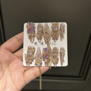 Zircon Ice Flower Diamond Full Zircon Flashing Wearing Nails Detachable Pure Work Custom Made Elegant Color Soft Series China