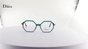 Dilicn Hexagon Korean Style Fashion Glasses for Women and Men Eyeglasses Replaceable Lens Eyewear Acetate Full Rim Optical Frame BAF2042L