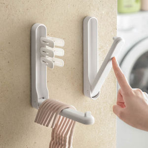 Adhesive Cloths Hanger Organizer Storage Rack Hangers Holder Hook Wall Mount Hanger Stacker for Closet Laundry Room