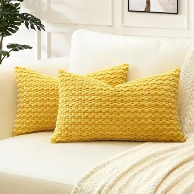 Rectangle Pillowcases 30x50CM Solid Color Decorative Throw Pillow Cover Corduroy Pillowcase for Couch Living Room Dark Green