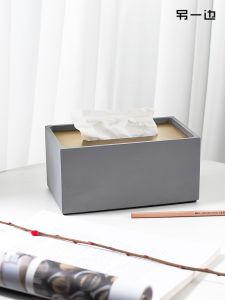 On the Other Side Cement Toilet Tissue Box Living Room Creative Tissue Box Simple Nordic Household Ins Ornaments