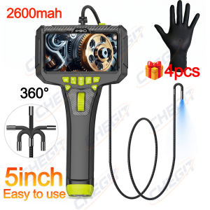 360 Articulating Borescope 1080P 6.0mm 5inch LCD Monitor Industrial Inspection Camera 2 Way Articulation For Automotive pipes