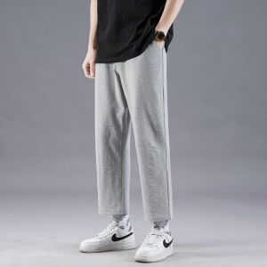 Slim Fit Straight Leg Cotton Sport Pants for Men Casual Spring Summer Thin Pure Cotton Leisure Trousers Teenage Fashion