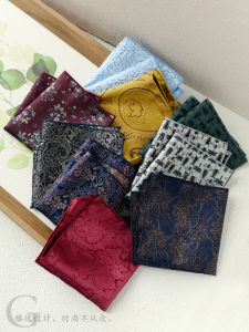 New Floral Pocket Square Vintage Rectangle Mens Suit Pocket Decoration Handkerchief Party Formal Wear Chest Scarf British Trend