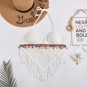 Áo Vest Nữ Mùa Hè Áo Ba Lỗ Thêu Dệt Kim Áo Ba Lỗ Hở Lưng Áo Ba Lỗ Khoét Rỗng Áo Ba Lỗ Đệm Ngực Áo Ba Lỗ Không Dây