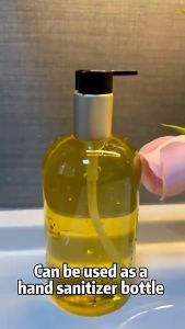 300ml/500ml Gold Black Plastic Pump Bottle Shampoo Hand Soap Dish Soap Lotion Empty Container Large Capacity Travel Bath Bottle