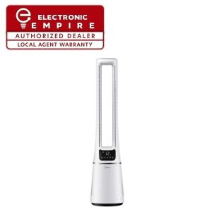 Midea MAM060CPAPWH | MAM060CPBPBH Remote DC Motor Bladeless Fan with Air Purifier - 2 Color Options