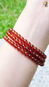 Premium Grade Spessartite Orange Garnet 3 Rounds Bracelet