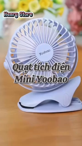 (Bảo hành 12 tháng) Quạt mini kẹp xe đẩy Yoobao tích điện 6400mAh cho bé dùng cả ngày pin trâu 32 tiếng siêu tiết kiệm