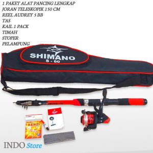 Set Pancing Lengkap Siap Pakai 1 Set Joran Teleskopik 150 cm Set Reel 5 Ball Bearing Lengkap Dengan Tas Siap Pakai Set Pancing Murah Set Pancing Promo Termurah