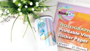 A-sub Holographic Sticker Paper for Inkjet Printer 20 Sheets A4 Printable Vinyl Sticker Paper Rainbow Glossy Waterproof