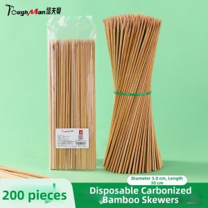 TAFUMAN | Disposable Charcoal Bamboo Skewers 30cm 3.0mm