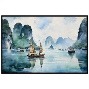 Tranh treo tường tranh dán tường phong cảnh vịnh Hạ Long CGI - 193