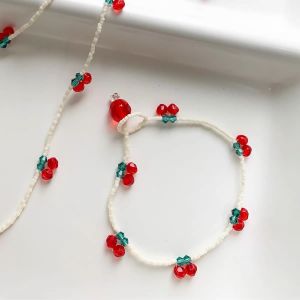 Gentle Classic Pink Cherry Handmade Necklace