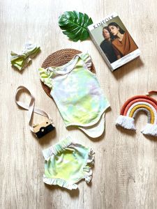 "NCC" Usia 2-15 bulan Setelan Jumper Baby Perempuan JEJE By Little Koda Jumpsuit plus Celana dan Headband Oneset Baju Bayi Cewek Murah