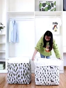 105L/180L Laundry Bastet Foldable Laundry Basket Storage Box Waterproof Extra Large Capacity Dirty Clothes Basket Oversized canvas student moisture-proof finishing bag 洗衣篮 洗衣籃