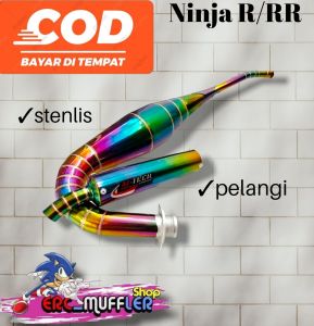 COD✓knalpot racing ninja R RR full stainless pelangi