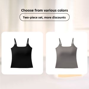 Miiow | Womens One-Piece Strap Vest Integrated Base Layer Tube Top Backless Bralette Innerwear Summer Outerwear With Chest Pad