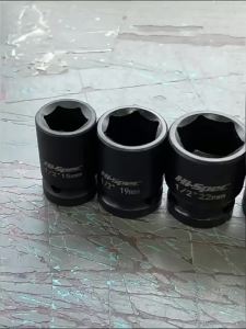 Hi-Spec | Heavy Duty 1/2" Drive Hexagon Impact Socket Shallow Metric Sockets for Impact Driver  High Torque CR-MO Tools for auto repair