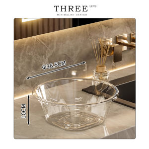 Thickened Transparent Plastic Wash Basin for Home Use Luxury Aesthetic Value Face Washing Foot Washing Bathroom Sink