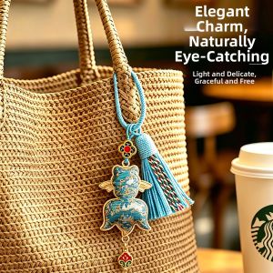 AIXIAOXIQING | Auspicious Carp Lucky Handmade Song Brocade Keychain
