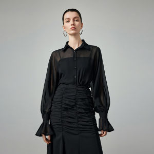 Original Dark Design Spring Summer Womens High Waist Comfortable Versatile Light Otago Shantou Skirt Polyester Fiber A-Line Skirt