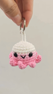 Handmade Crochet Octopus Keychain Cute Amigurumi Plush Keyring Kawaii Bag Charm Gift Soft Toy