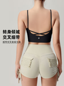 High-Strength One-Piece Chest Pad Cross Beauty Back Exercise Bra Bubble Wrap Push-up Workout Vest Quick-Drying Yoga Clothes Women