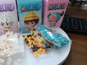 Bandai | ONE PIECE Themed Micro-Scale Building Set: Sun God Nika Luffy Ace Nami Zoro and Tony Chopper Figures Assembly Toy